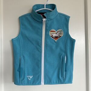 Cowgirl Hardware 2T Blue Serape Horse Heart Vest Baby Toddler 24 months